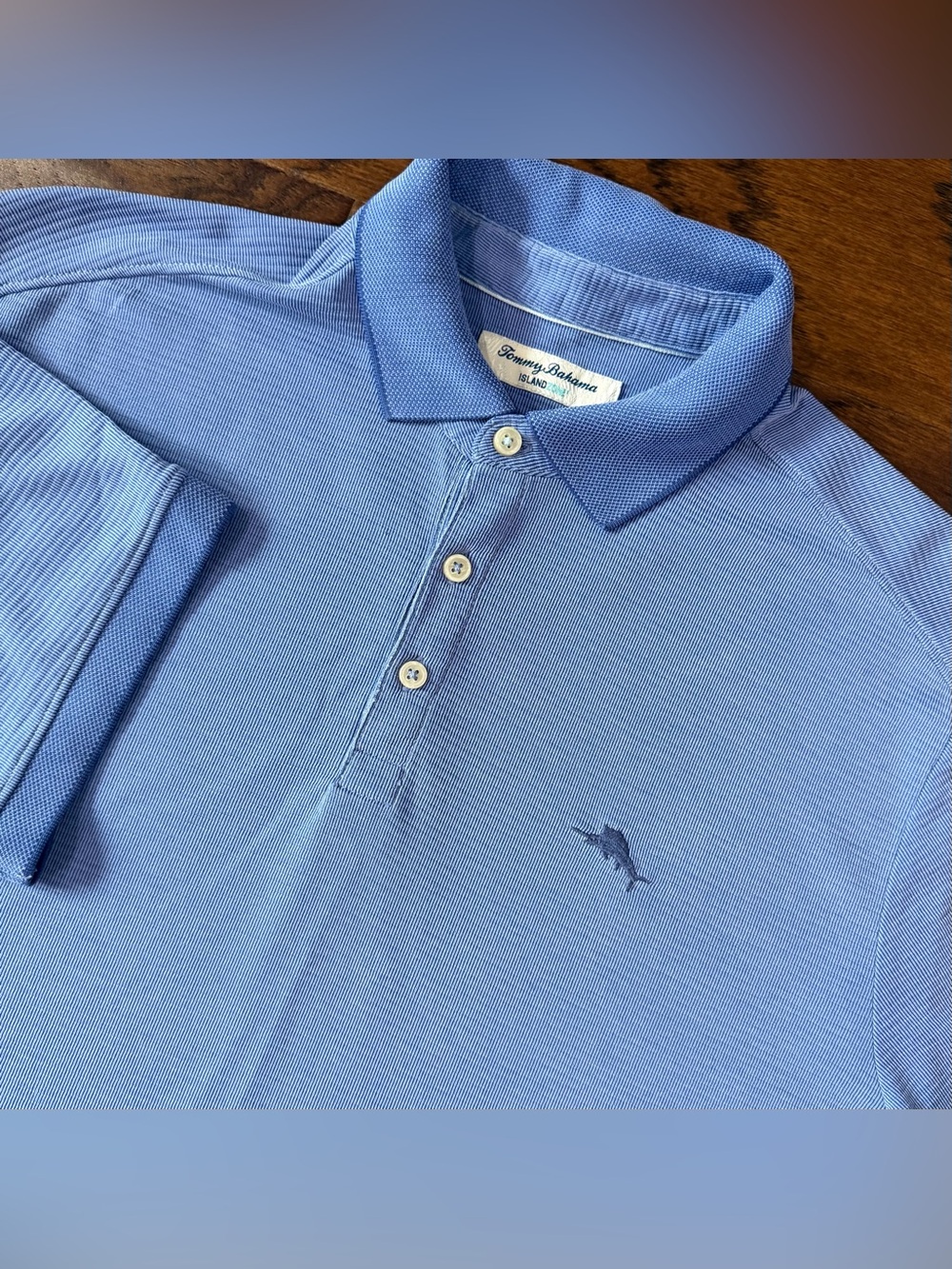 Tommy Bahama Men's Polo Shirt Coastal Crest IslandZone Short Sleeve Blue Large